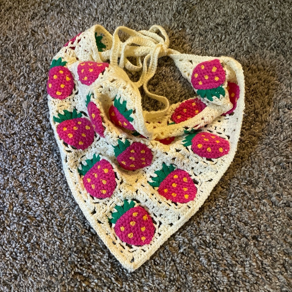Strawberry Crochet Bandana